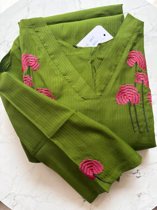 Green colour daily wear kurti set collections
