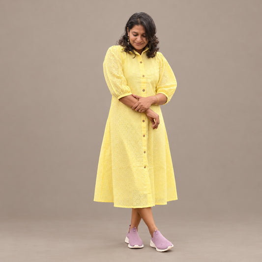Lemon yellow hacoba dress