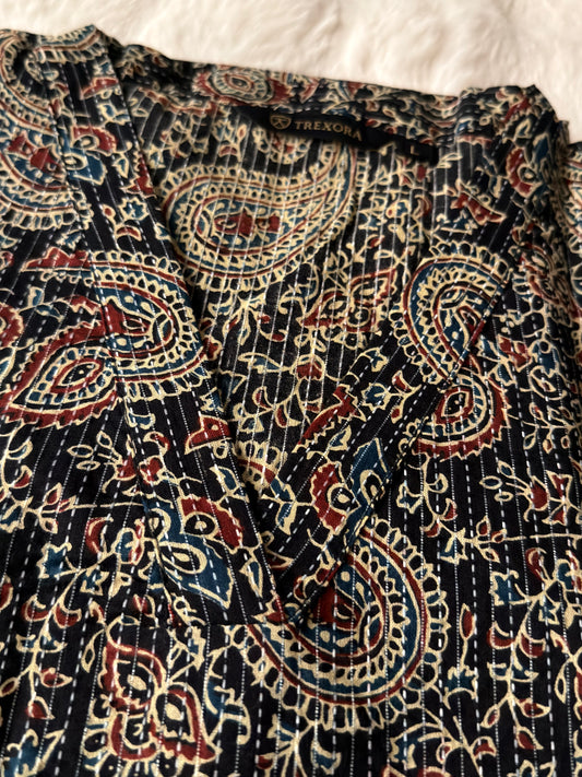 Cotton Kalamkari Slit Kurti – Collar Neck