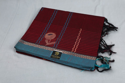✨ New Arrival – Pure Cotton Saree ✨SAR_ MAROON_1026