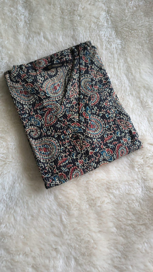 Cotton Kalamkari Slit Kurti – Collar Neck