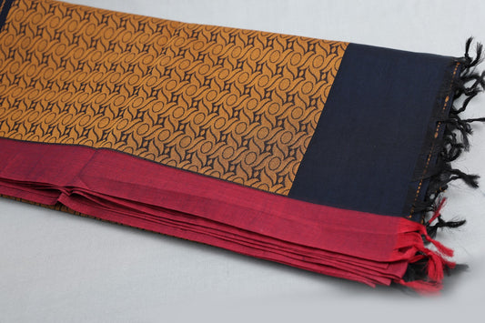 Elegant Cotton Saree for Daily Wear – Premium Quality | MY Trexora/SAR_blue black _2014