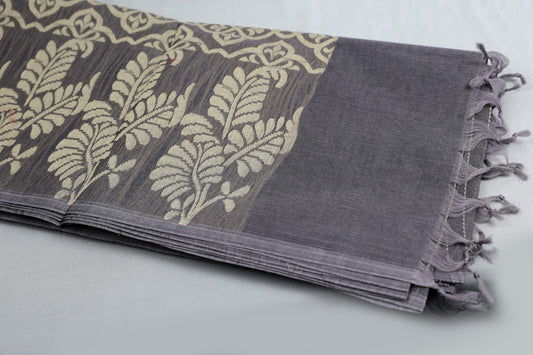 Soft Pure Cotton Saree – Comfortable Traditional Wear | MY TrexoraSAR_gray _2015