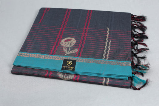 Designer Cotton Saree Online – Soft Breathable Fabric | MY Trexora/SAR_GRAY _2017