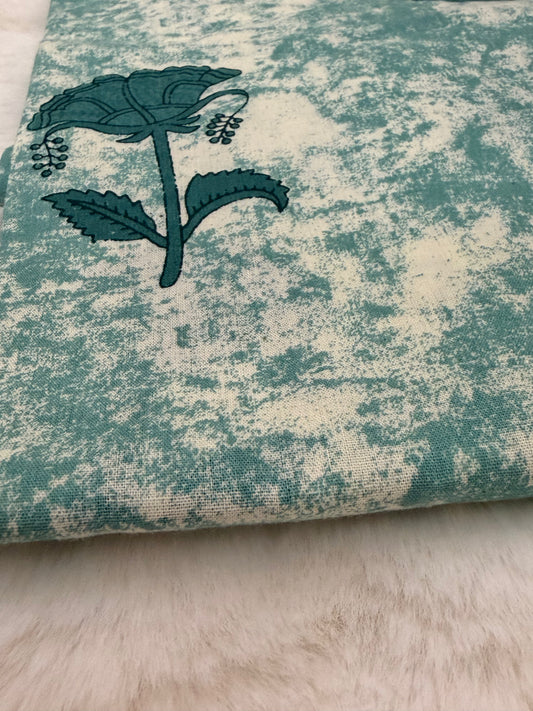 Green Full Sleeve Kurti with Small Floral Print