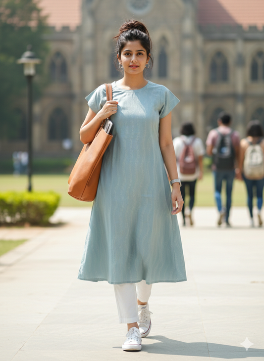 Light Mint Green Cotton Kurti