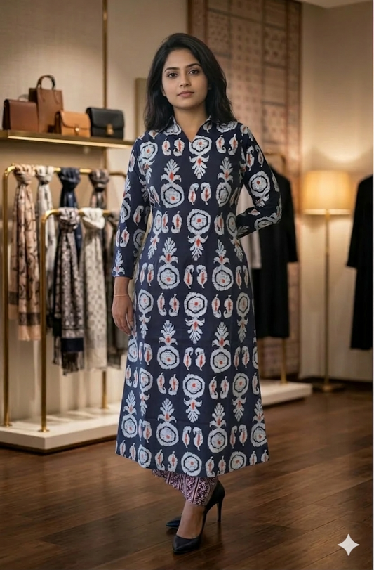 Blue & Red Cotton Co-Ord Set for Women – Stylish Daily Wear | MY Trexora