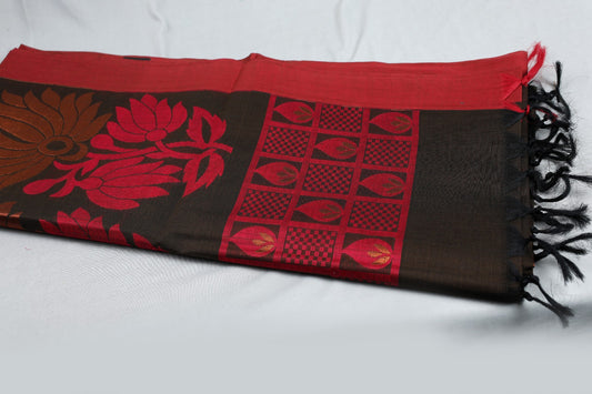 ✨ New Arrival – Pure Cotton Saree ✨SAR_ coffe brown _025