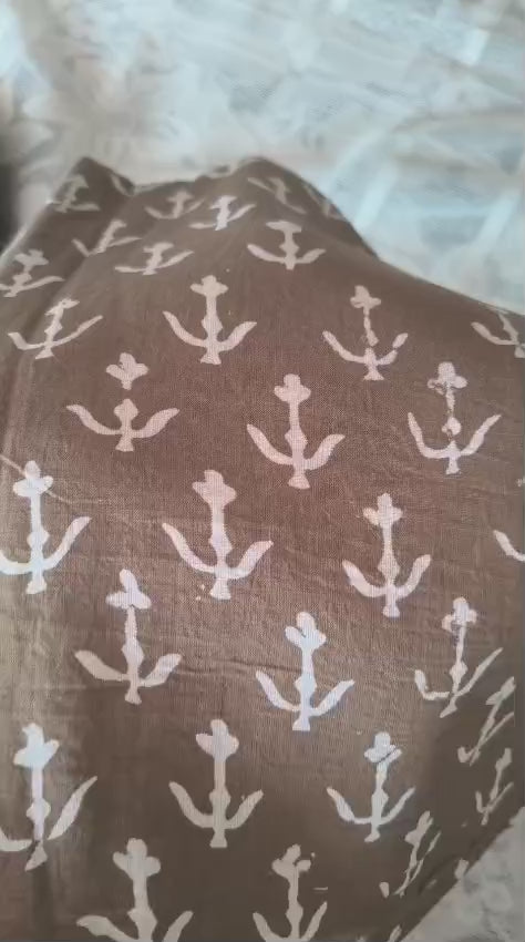 Exclusive hand block printed cotton salwar suit with mull cotton heavy print duptta