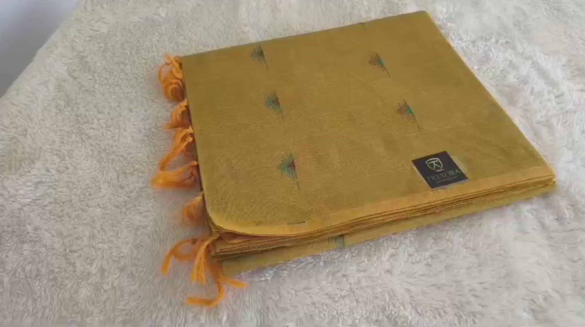 Mustard Yellow Pure Cotton Ikat Saree