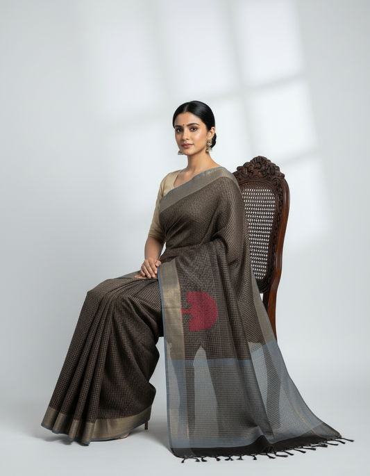 Black & Grey with Red Tree Motif